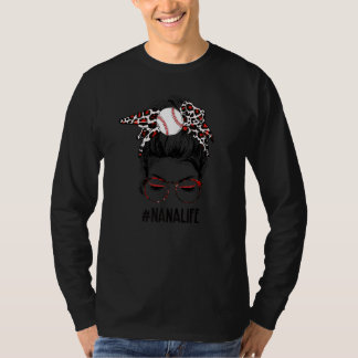 Camiseta Leopard Ball Nana Life Messaging Game Day Mães