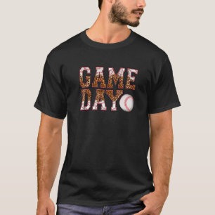 Camiseta Leopard Baseball Game Day Vibes Baseball Mãe Moth