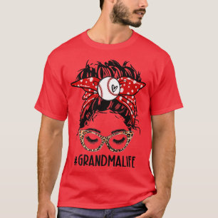 Camiseta Leopard Baseball Vovó Vida Mensagem Jogo M