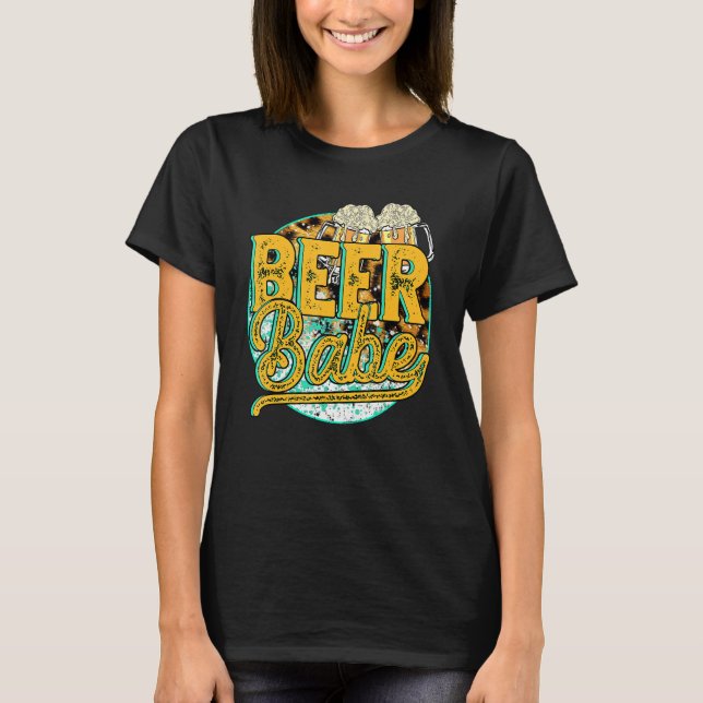 Camiseta Leopard Beer Babe Night Beer Day Beer (Frente)