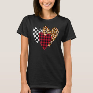 Camiseta Leopard Buffalo Black e White xadrez 3 Heart Vale