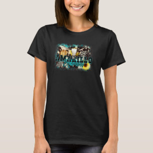 Camiseta Leopard Bull Skull Amarillo Pela Manhã Western Cou