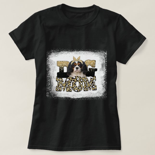 Camiseta Leopard Cavalier King Charles Spaniel mães (Frente do Design)