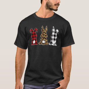 Camiseta Leopard Cheetah Plaid Bunny Rabbit Funny Easter Ho