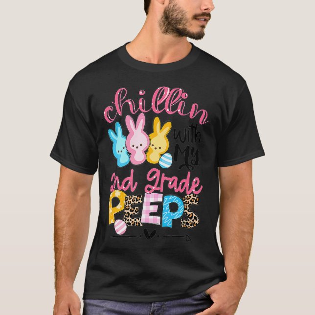 Camiseta Leopard Chillin Com O Meu Professor De Bunnies Da  (Frente)