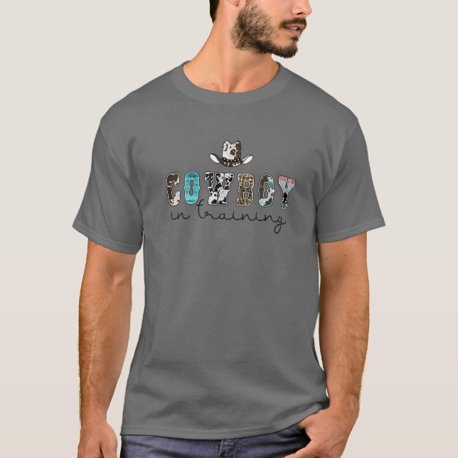 Camiseta Leopard Cowboy Hat Cowboy Treinando Coun Ocidental (Frente)