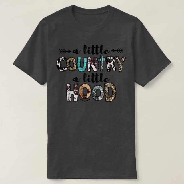 Camiseta Leopard Cowgirl A Little Country Little Hood Weste (Frente do Design)
