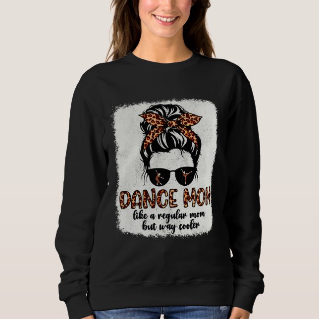 Camiseta Leopard Dance Mom Cute Messy Bun Dancing Mothers D (Frente)