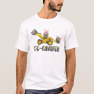 Camiseta Leopard Egg-Cavator Felz pascoa Day Bunny Trator