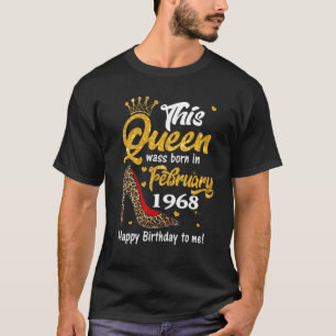 Camiseta Leopard Esta Rainha Foi Nascer Em Fevereiro De 196
