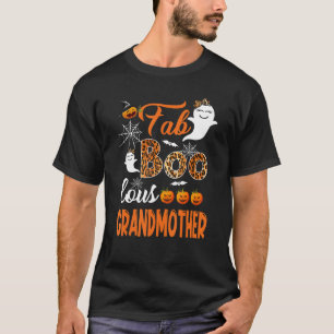 Camiseta Leopard Fab Boo Lous Avó Spookie Halloween