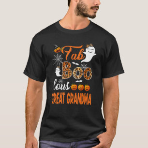 Camiseta Leopard Fab Boo Lous Excelente Avó Spookee Hallowe