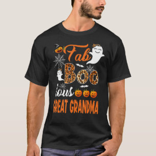 Camiseta Leopard Fab Boo Lous Excelente Avó Spookee Hallowe