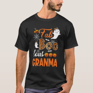 Camiseta Leopard Fab Boo Lous Granma Spooky Halloween Costu
