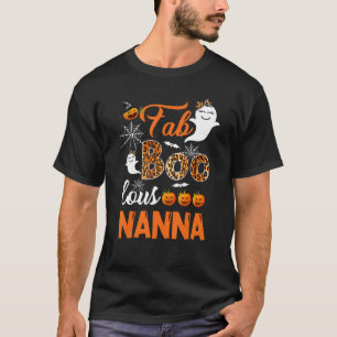 Camiseta Leopard Fab Boo Lous Nanna Spooky Halloween Costum