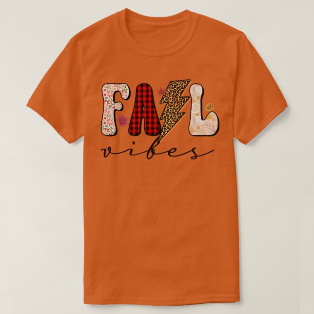 Camiseta Leopard Fall Vibes Pumpkin Season Happy Fall Obrig (Frente do Design)