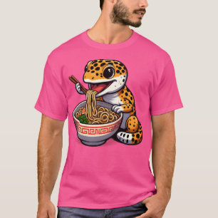 Camiseta Leopard Gecko Japonês Reptile Ramen Noodles Kawai