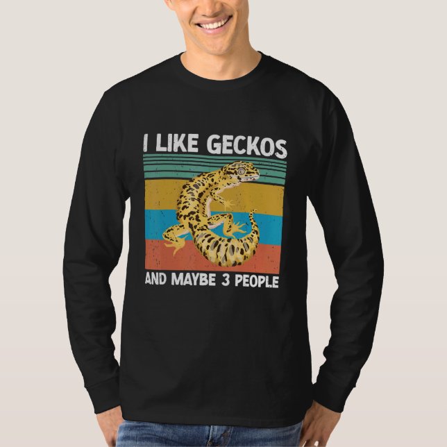 Camiseta Leopard Gecko Reptile Cute Lizard Pet Gecko Keepe (Frente)