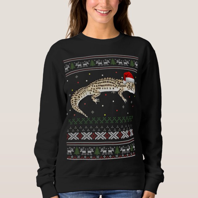 Camiseta Leopard Gecko Ugly Christmas Sweater (Frente)