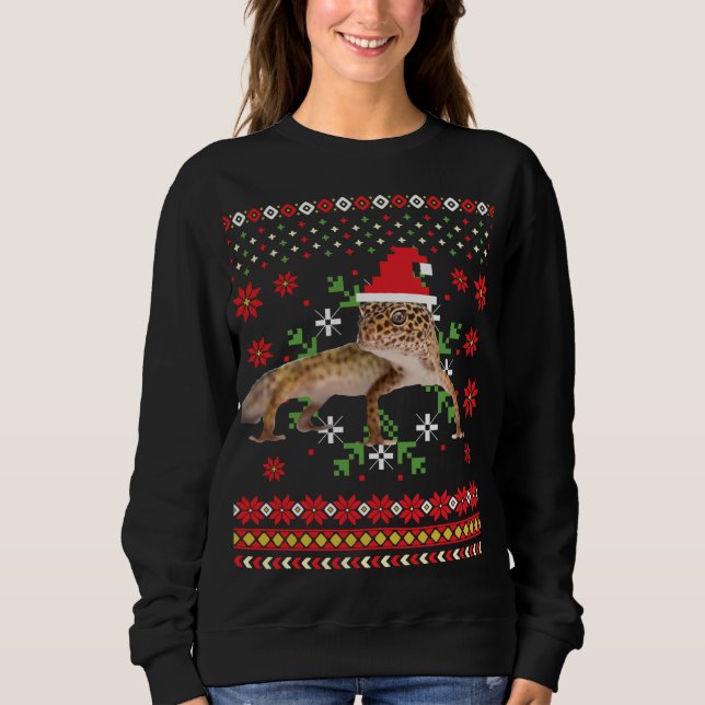 Camiseta Leopard Gecko Ugly Christmas Sweater (Frente)