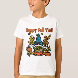 Camiseta Leopard Gnomos Feliz Queda Yall Homens de Ação de