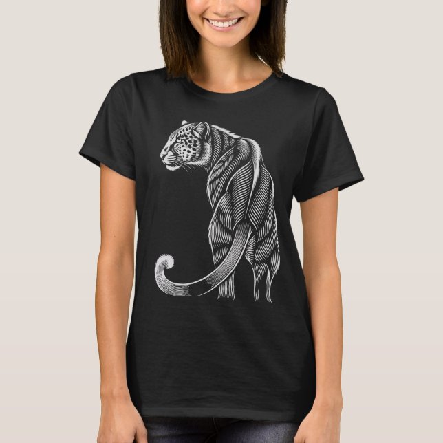 Camiseta "Leopard Grace – Artistic Line Art (Frente)