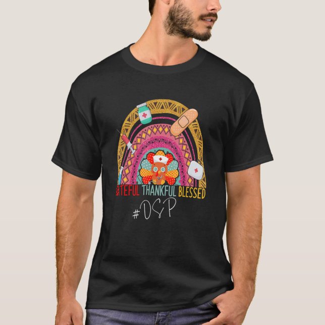 Camiseta Leopard Grateful DSP Ação de Graças Rainbow (Frente)