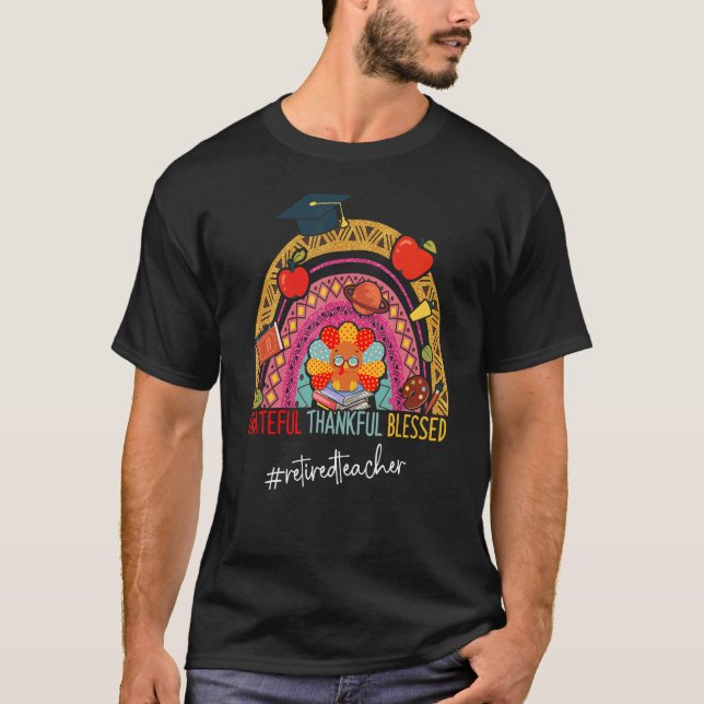 Camiseta Leopard Grateful Professor aposentado Rainbow (Frente)