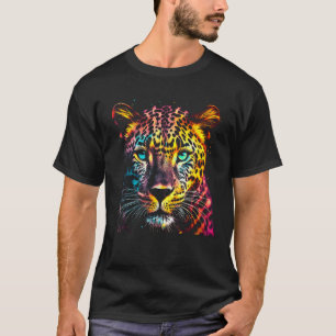 Camiseta Leopard Green Eyes Trabalho de arte - Portraart Ar