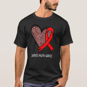 Camiseta Leopard Heart Angioma Cavernoso Atenção Ribb Verme
