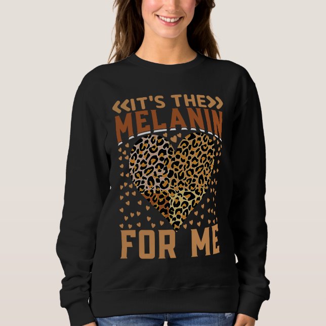Camiseta Leopard Hearts It's The Melanin For Me Black Histo (Frente)