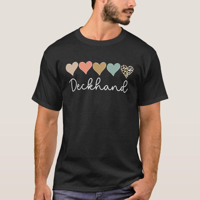 Camiseta Leopard Hearts Valentine's day for Team Deckhand V (Frente)