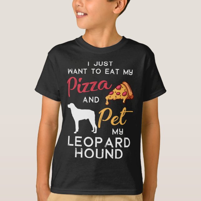 Camiseta Leopard Hound Dog Pizza dono de Natal Birt (Frente)