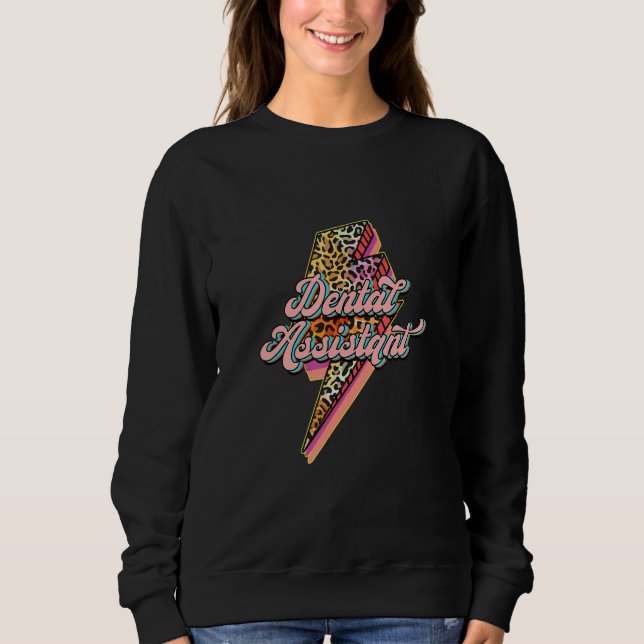 Camiseta Leopard Lighting Dental Assistant Dental Tooth Tee (Frente)