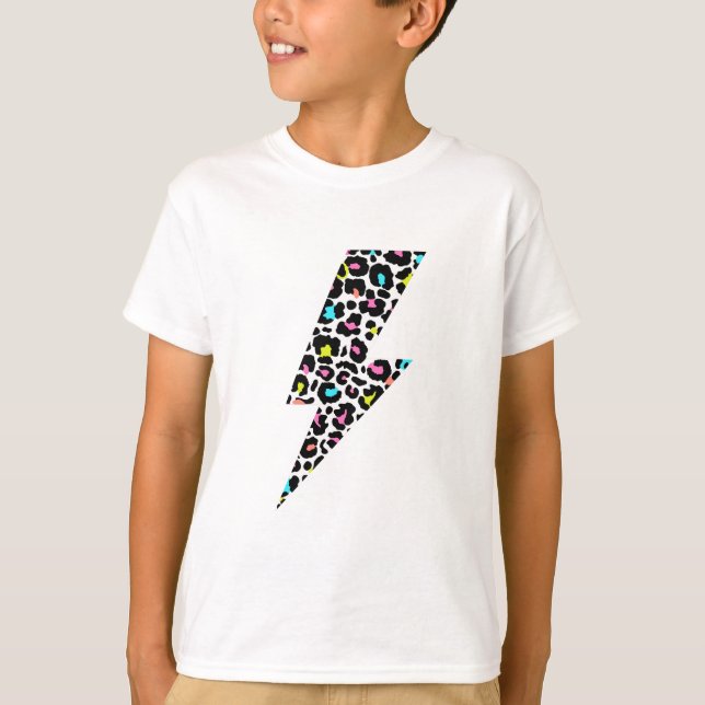 Camiseta leopard, lightning bolt, leopard print  (Frente)
