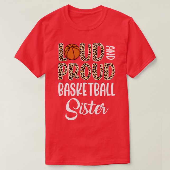 Camiseta Leopard Loud, Orgulhosa Irmã Americana de Basquete (Frente do Design)