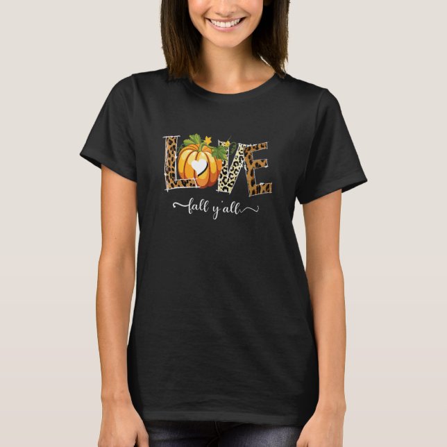 Camiseta Leopard Love Call Y all Zucchini Love For Hallowee (Frente)