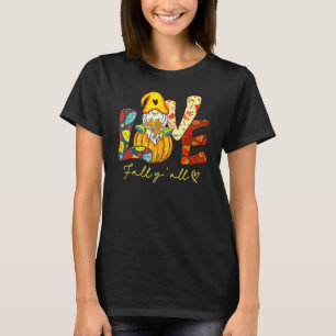 Camiseta Leopard Love Happy Fall Y Gnome Pumpkin Obrigados