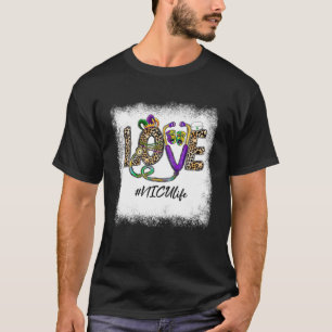 Camiseta Leopard Love NICU Life Stethoscope Enfermeira Mard