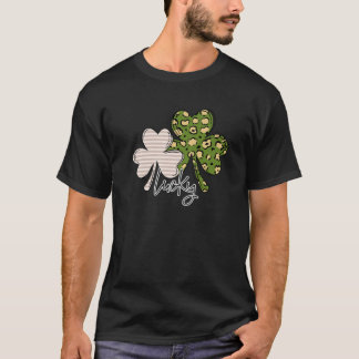 Camiseta Leopard Lucky Charm Irish Shamrocks Rua de Patrick