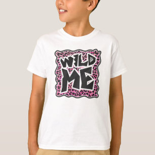 Camiseta Leopard me Wild Black and Hot Pink Design