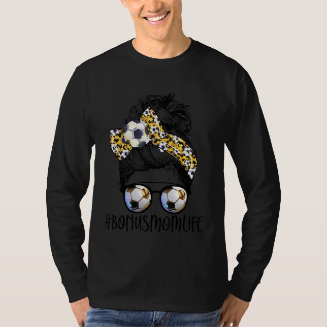 Camiseta Leopard Mensagem Bun Bonus Mãe Futebol da vida Mãe (Frente)