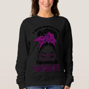 Camiseta Leopard Mensagem Cabelo Eu Visto Fibromialgia Roxa