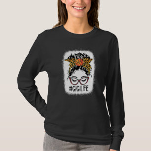 Camiseta Leopard Messaging Bun Basball Gigi Dia da Vida Mo