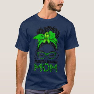 Camiseta Leopard Messaging Hair Bun Mental Health