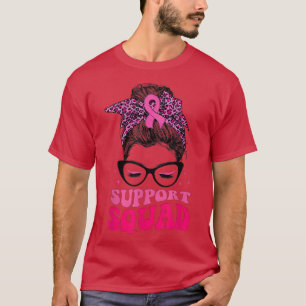 Camiseta Leopard Messaging Pink Bun Fita Suporte Esquadrão