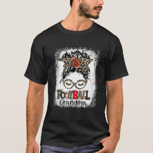 Camiseta Leopard Messy Bun Avó Vovó Vovó de Futebol Mo