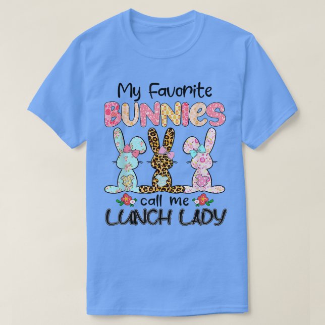 Camiseta Leopard Meus Bunnies Favoritos Me Chamam De Almoço (Frente do Design)