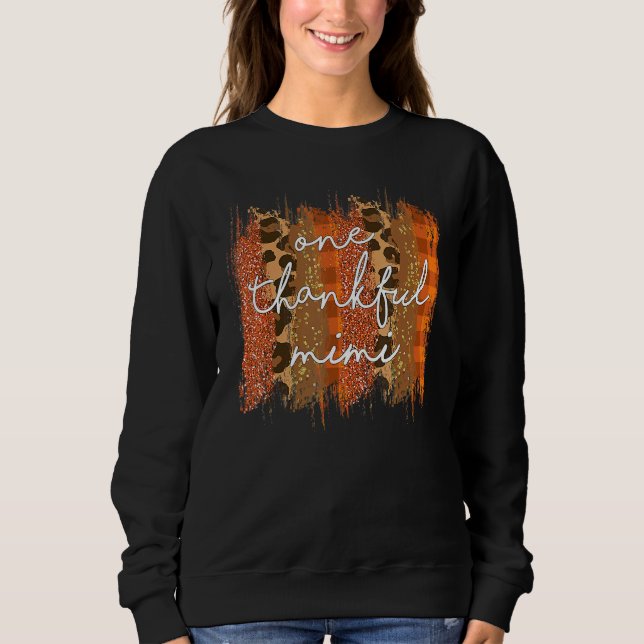 Camiseta Leopard One Thankful Mimi Blessed Mimi Fall Thanks (Frente)