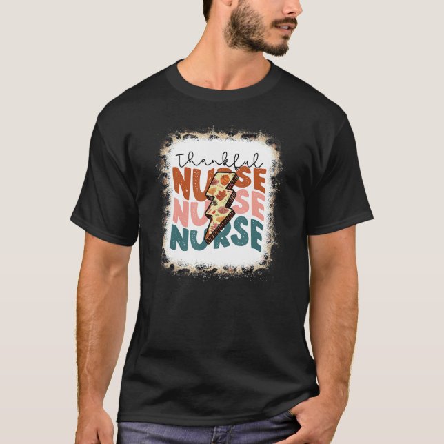 Camiseta Leoparđ One Thankful Nurse Blessed Nurse Fall Than (Frente)